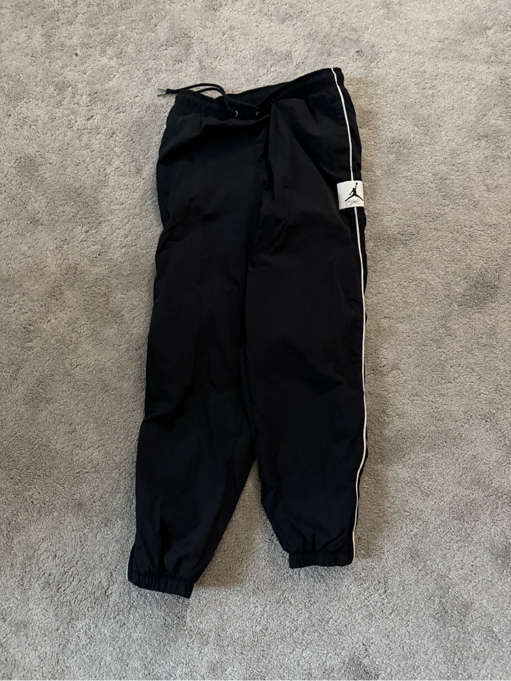 Jordan Black Track Pants with White Side Piping